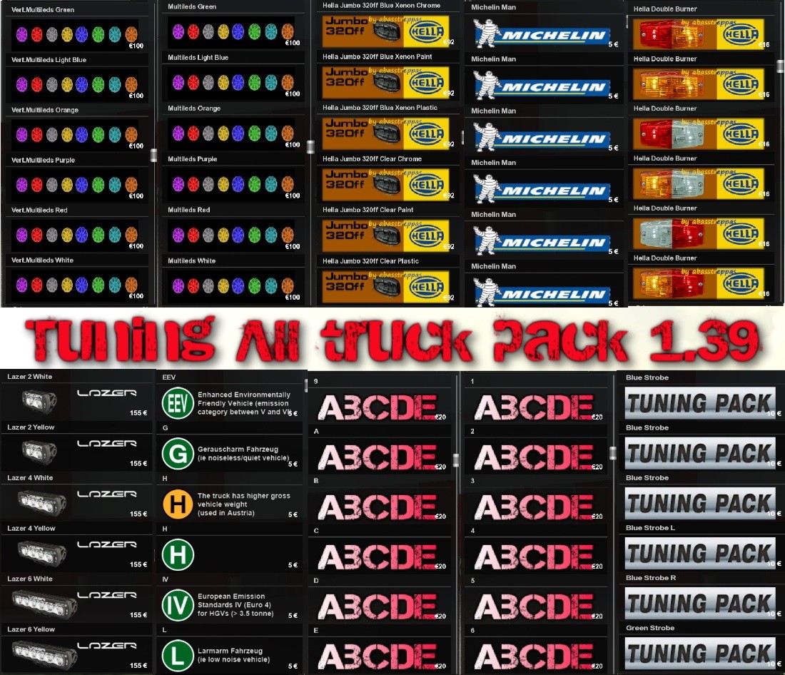 Tuning All Truck & Trailer Pack v1.4 (1.45.x) for ETS2