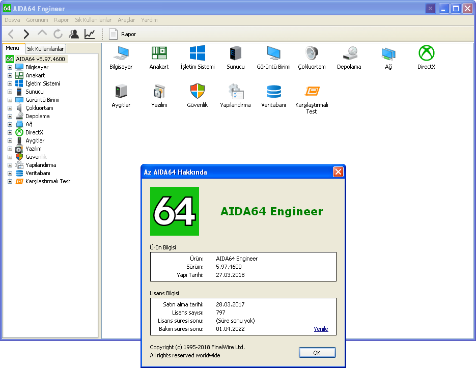 AIDA64 Engineer Edition 5.97.4600 Final | Katılımsız