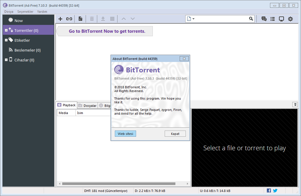 BitTorrent 7.10.3 Build 44359 | Katılımsız