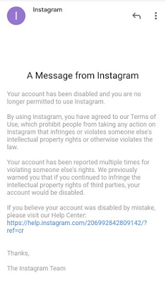 I can open your Instagram accounts that were closed for copyright