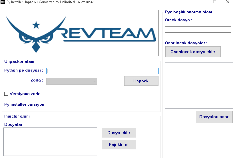 PyInstaller Extractor Remake by Unlimited | RevTeam.Re - Reverse ...