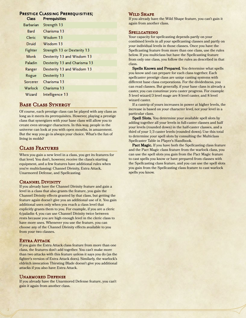 Paragraaf 734038 Prestige Classes, PDF, Dungeons & Dragons