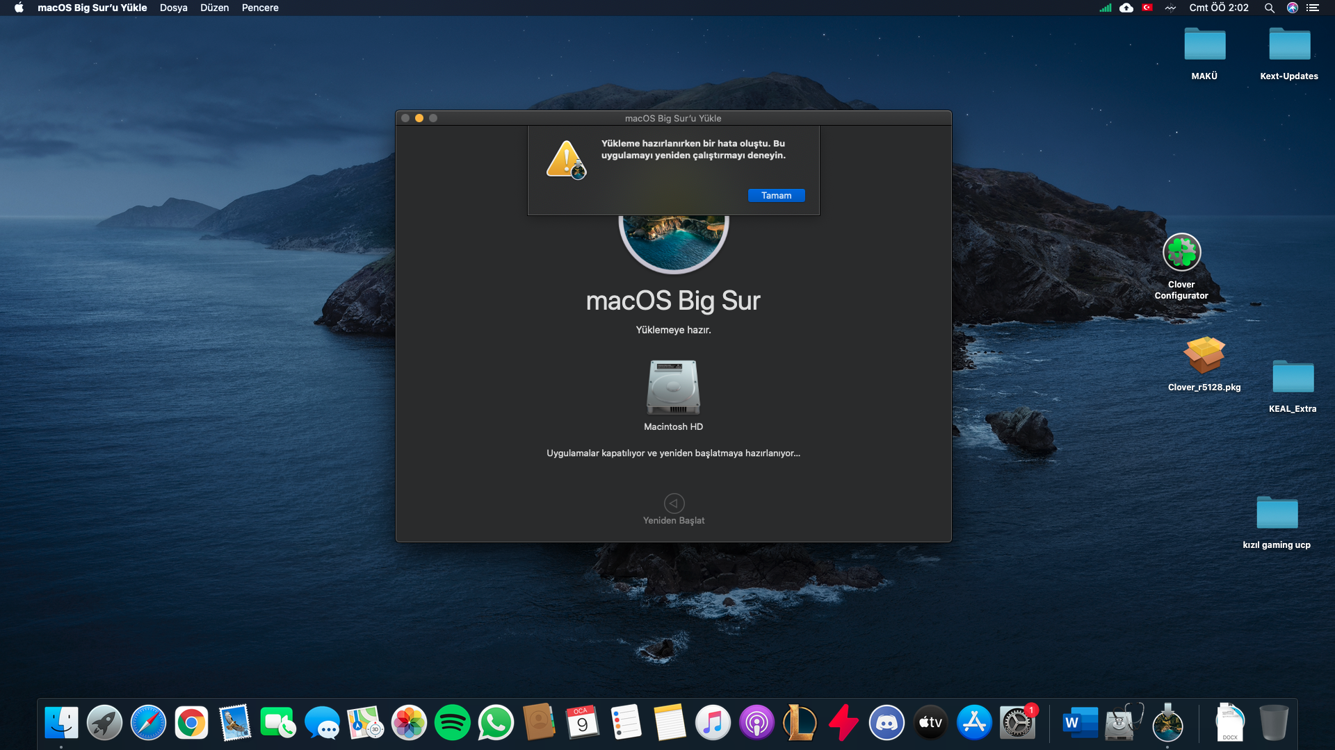 ÇÖZÜLDÜ - Big Sur 2. Kurulumda hata - osxinfo.net: Hackintosh Türkiye ...
