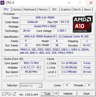 TAKASLI AMD A10 7890K 4.1GHz Soket FM2+ / MSI A68HM-E33 V2 ANAKART