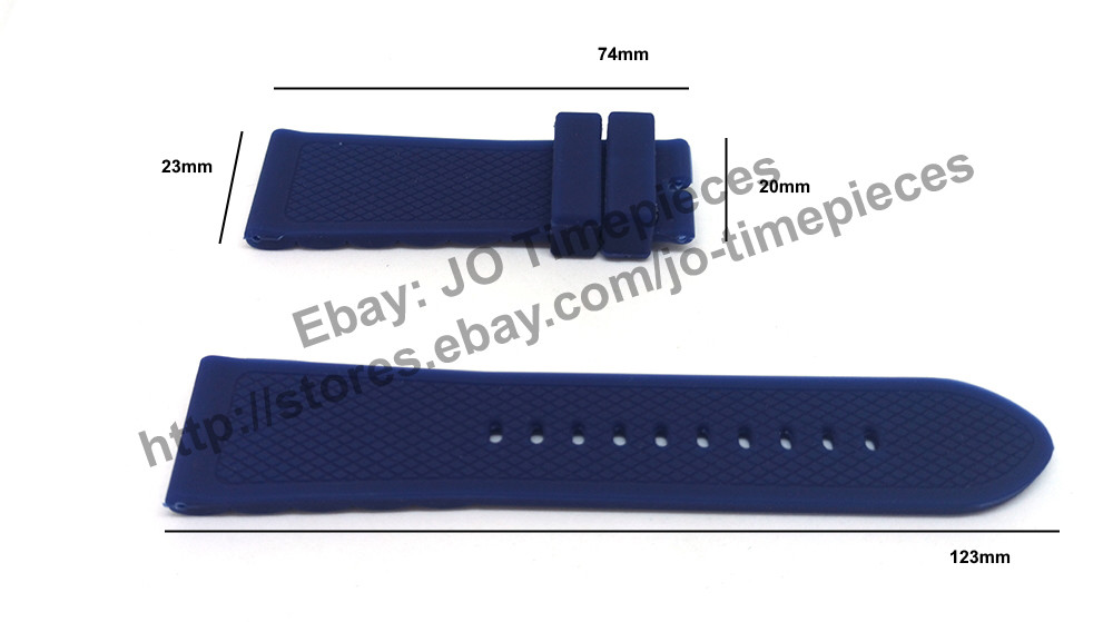 Comp Emporio Armani AR5864 Tazio Large  AR6100 Acqua AR6083 Acqua - 23mm Blue Rubber Watch Band Strap