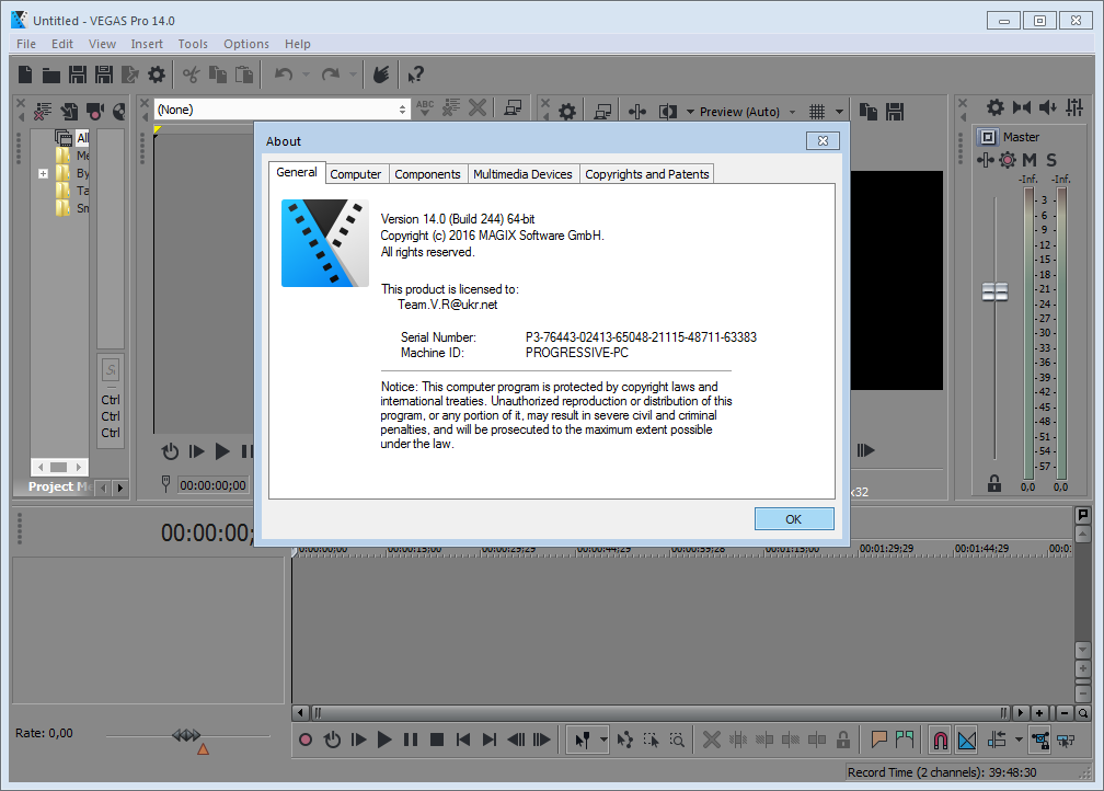 VEGAS Pro 14.0 Build 270 (x64) | Katılımsız