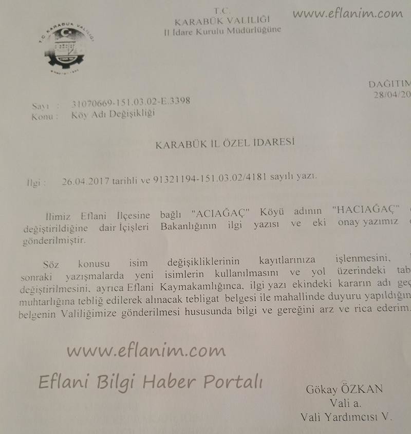 Hacıağaç isim değişikliği