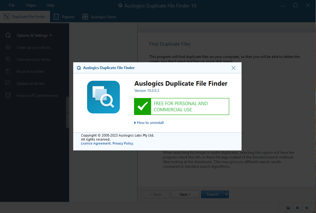 Auslogics Duplicate File Finder 10.0.0.3 | Katılımsız