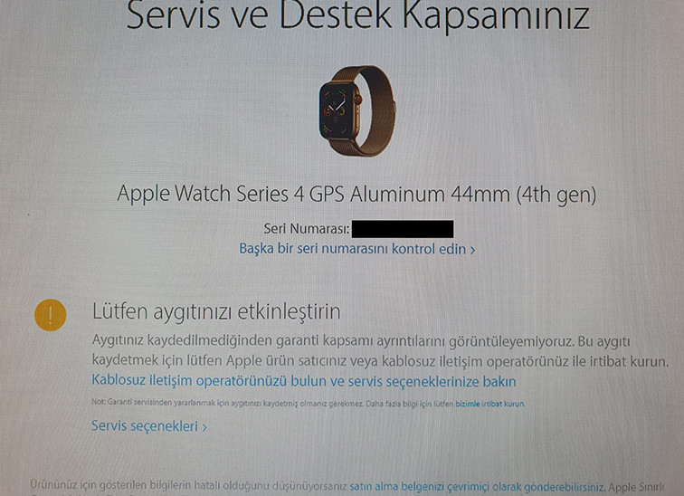 Apple Watch Series 4 Uzay Grisi 44 mm Siyah Spor Kordon [SIFIR][TR Garantili][2200 TL]