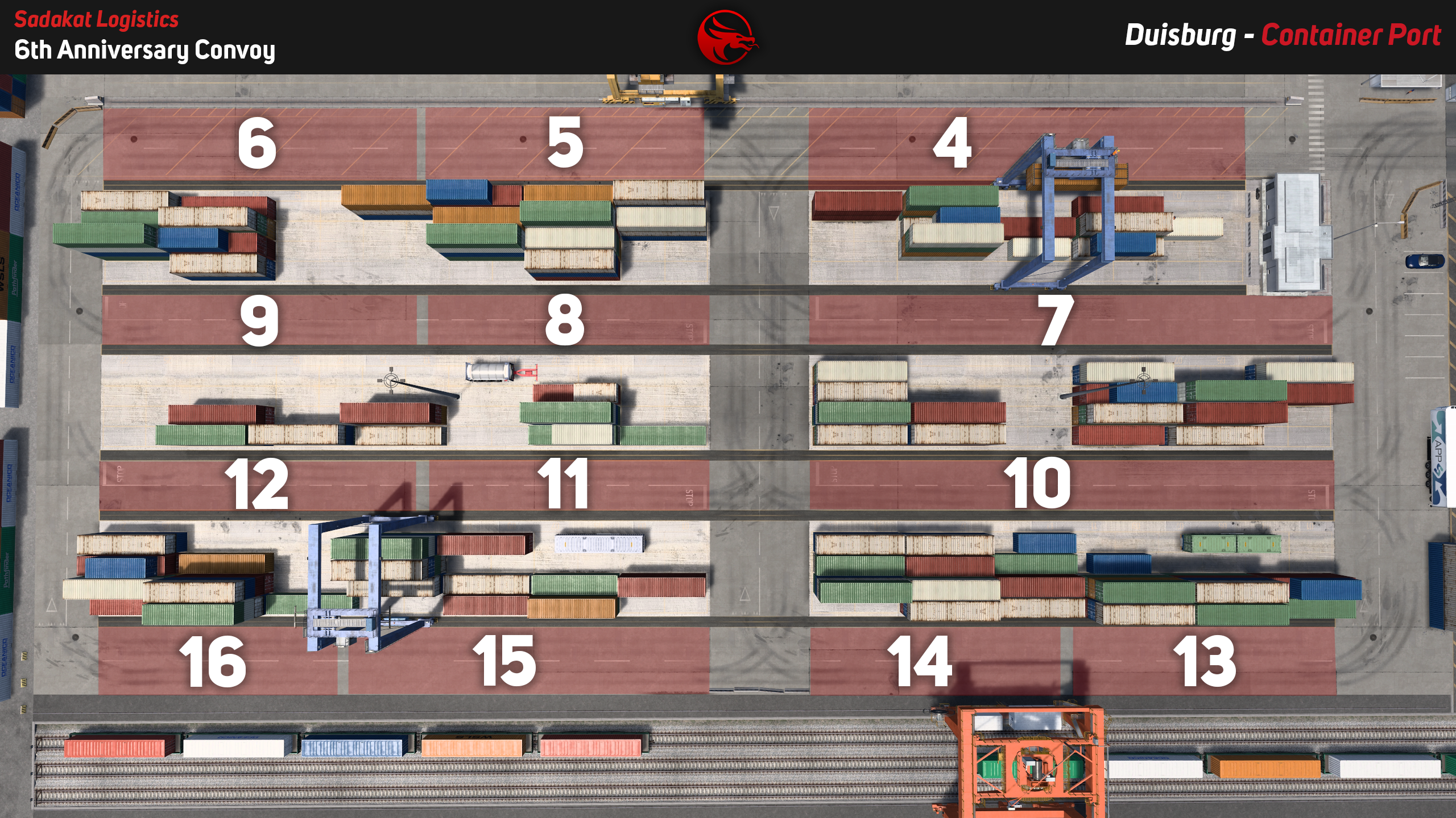 Slot 4-5-6-7-8-9-10-11-12-13-14-15-16 | Container Port