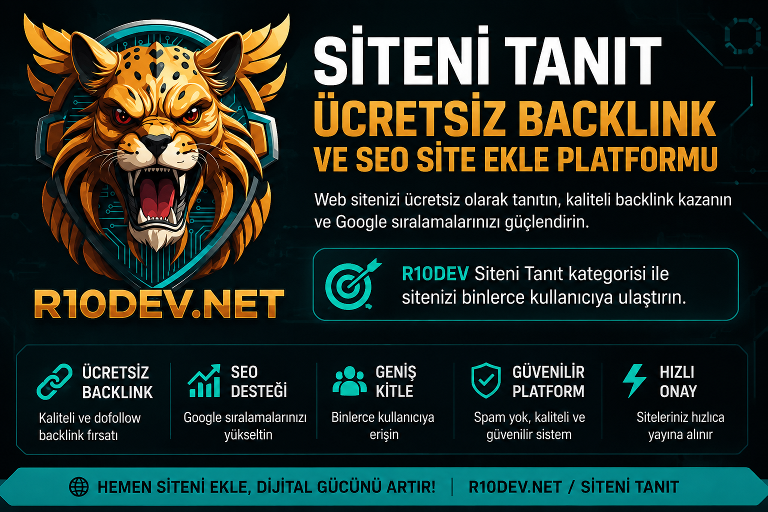 50 Site Tanıtım ve Backlink Platformu
