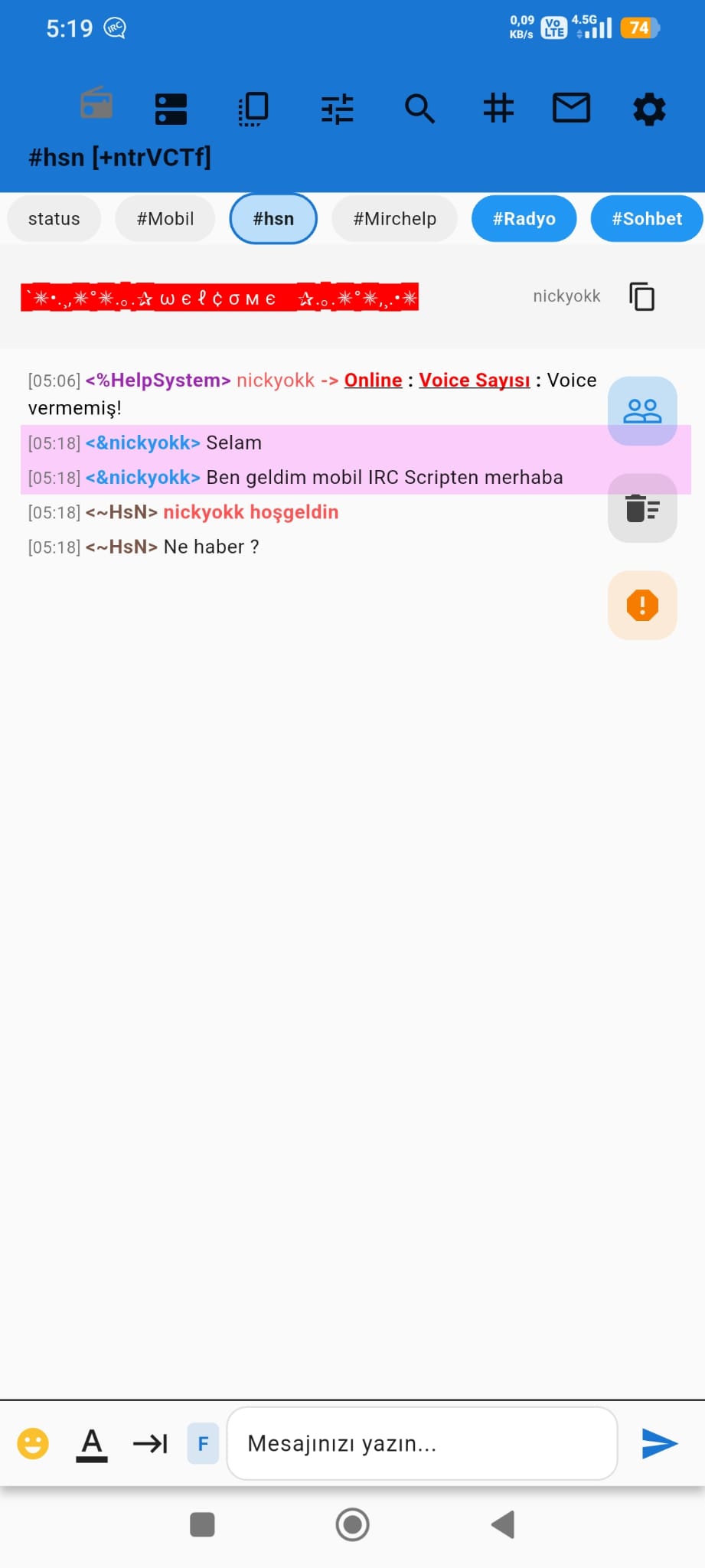 Mobil IRC Script PRO