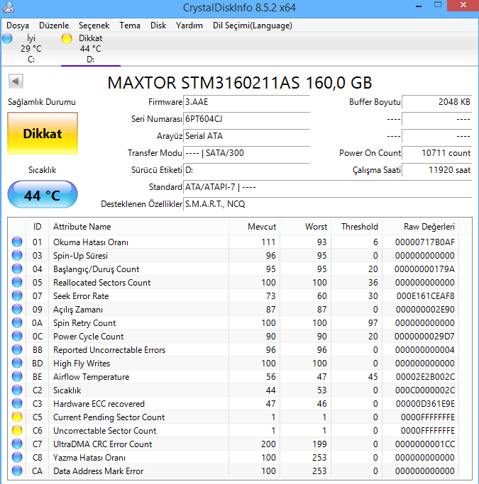 Maxtor 160GB 3.5' SATA HDD - Kargo Dahil 45TL