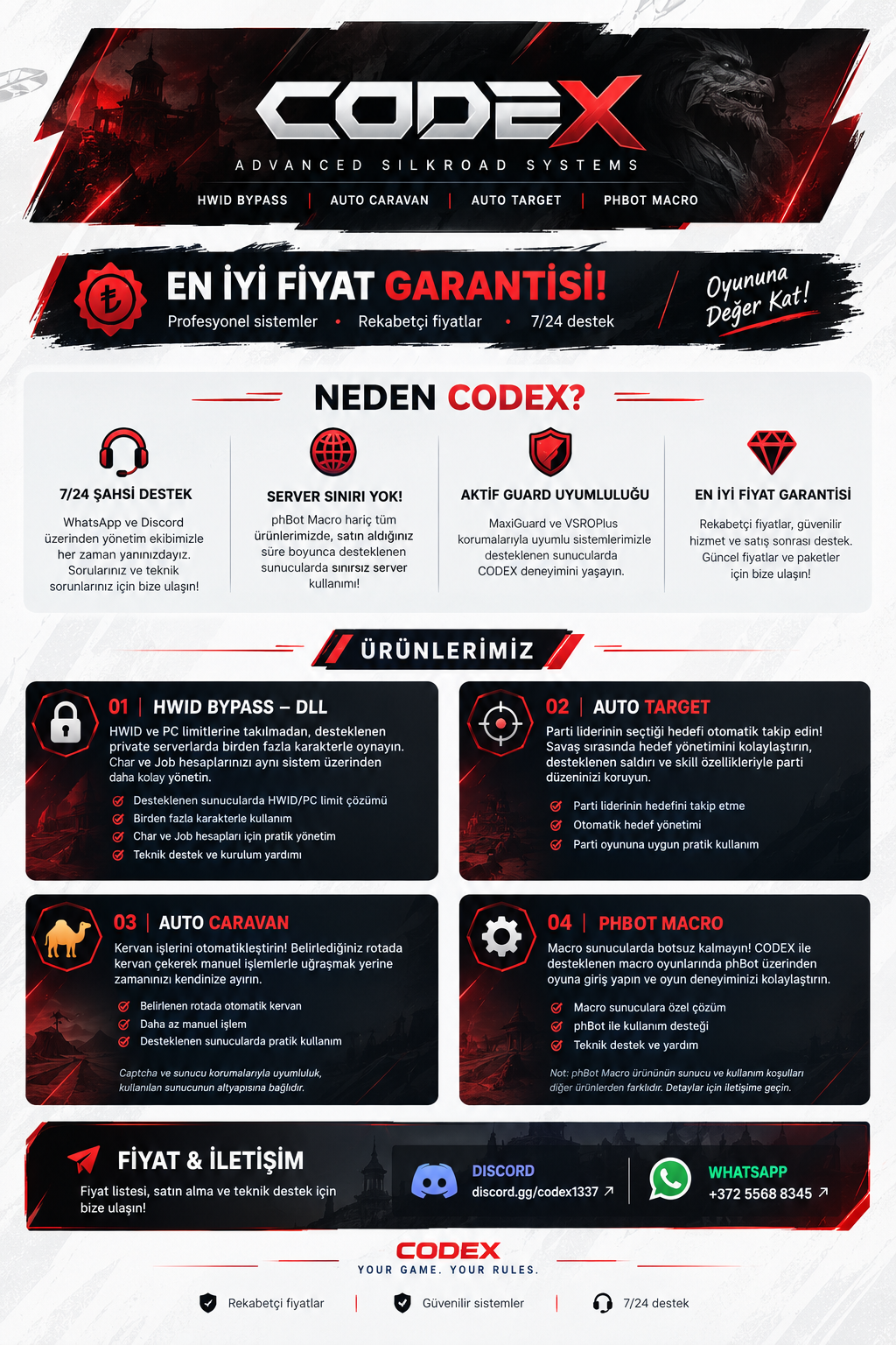 CODEX | HWID Bypass - Auto Caravan - Auto Target - phBot Macro