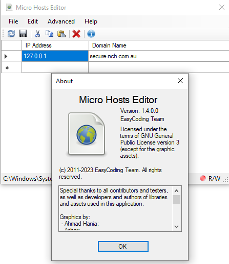 Micro Hosts Editor 1.4.0.0 | Katılımsız