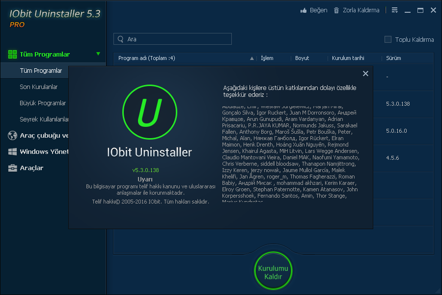 IObit Uninstaller Pro 5.3.0.138 | Katılımsız