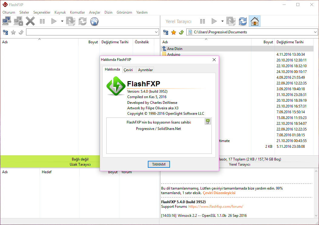 FlashFXP 5.4.0 Build 3952 | Katılımsız