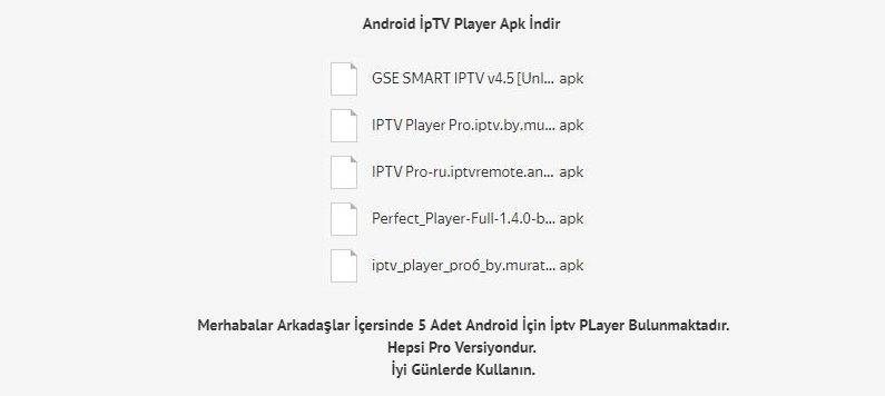 Android apk ıp tv player programları
