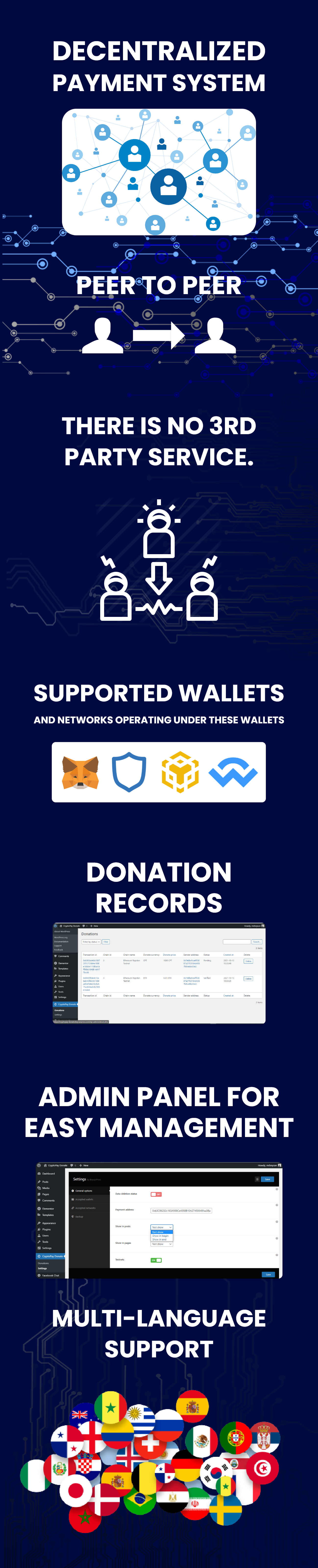CryptoPay Donate - Cryptocurrency donate plugin for WordPress - 2