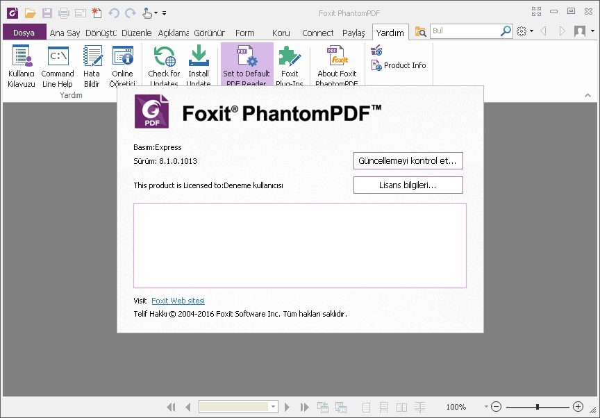 Foxit PhantomPDF Business 8.1.0.1013 | EN-TR | Katılımsız