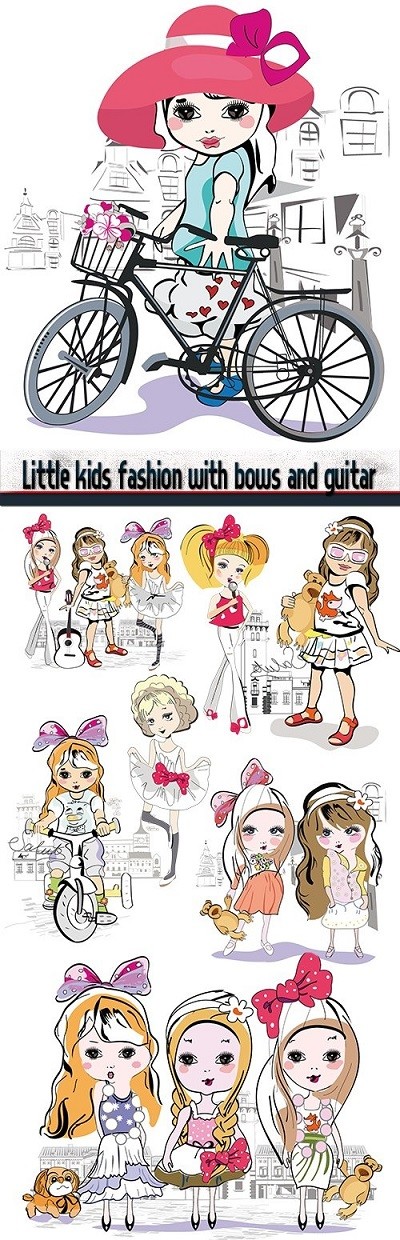 Little Kids Fashion Vector