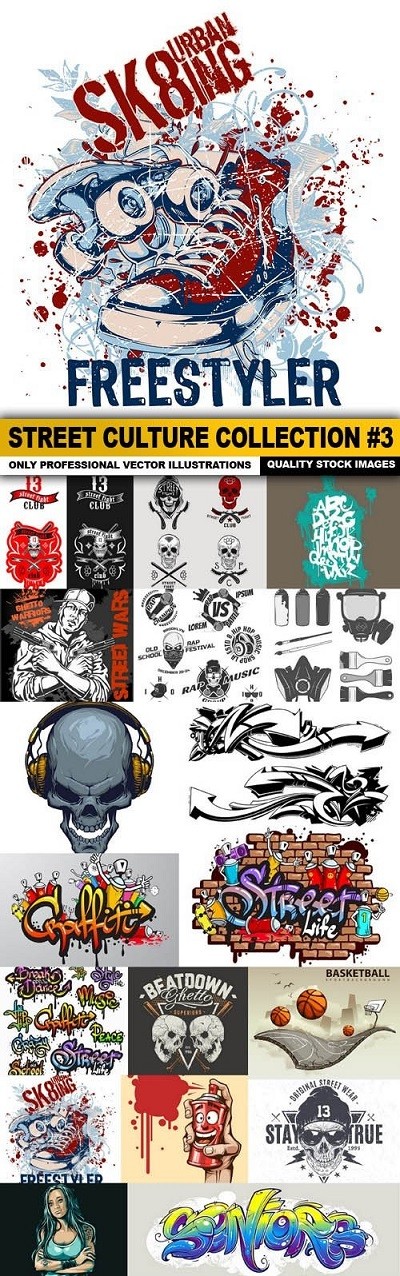 Street Culture Design-3 Vector Pack