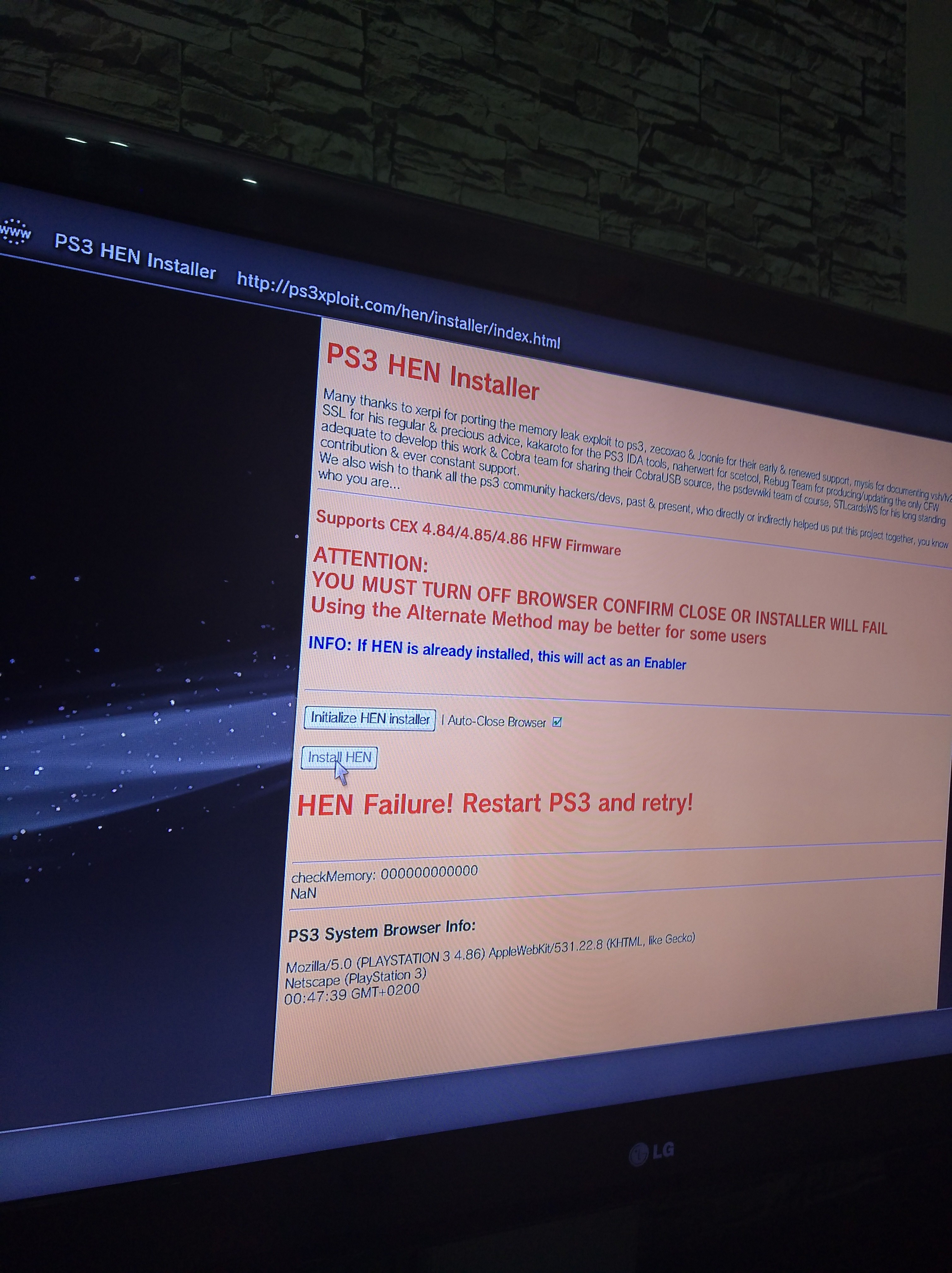 PS3HEN - 4.86 not loading help