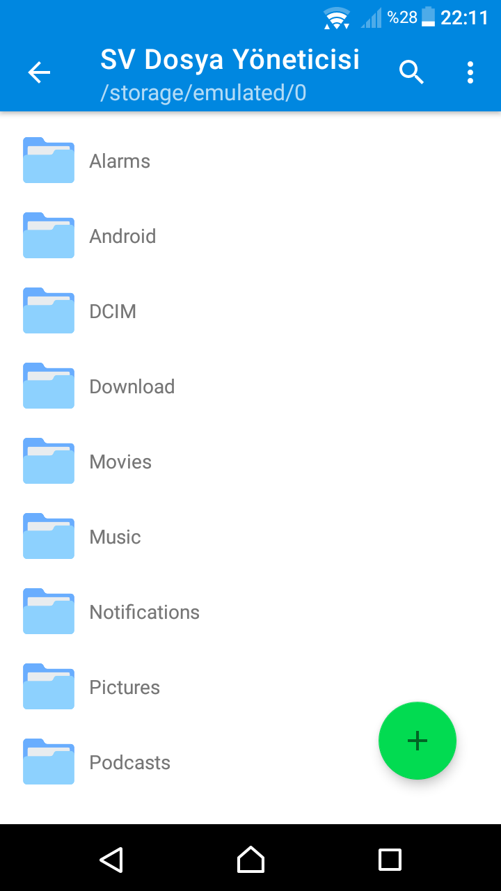 SV File Manager Ekranı