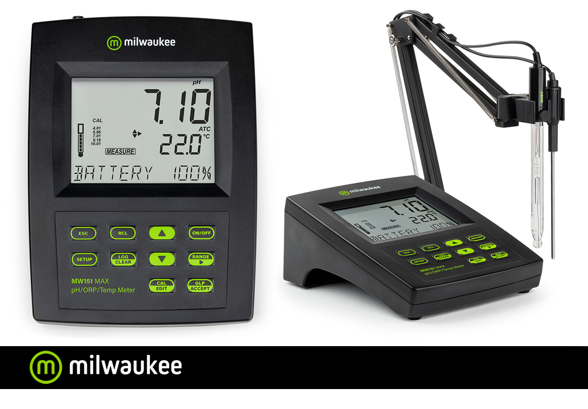 Milwaukee MW151 MAX pH Metre -2.00... 20.00 pH / 20.0 İle 120.0 ° C MA917B/1 Cam Elektrot İle