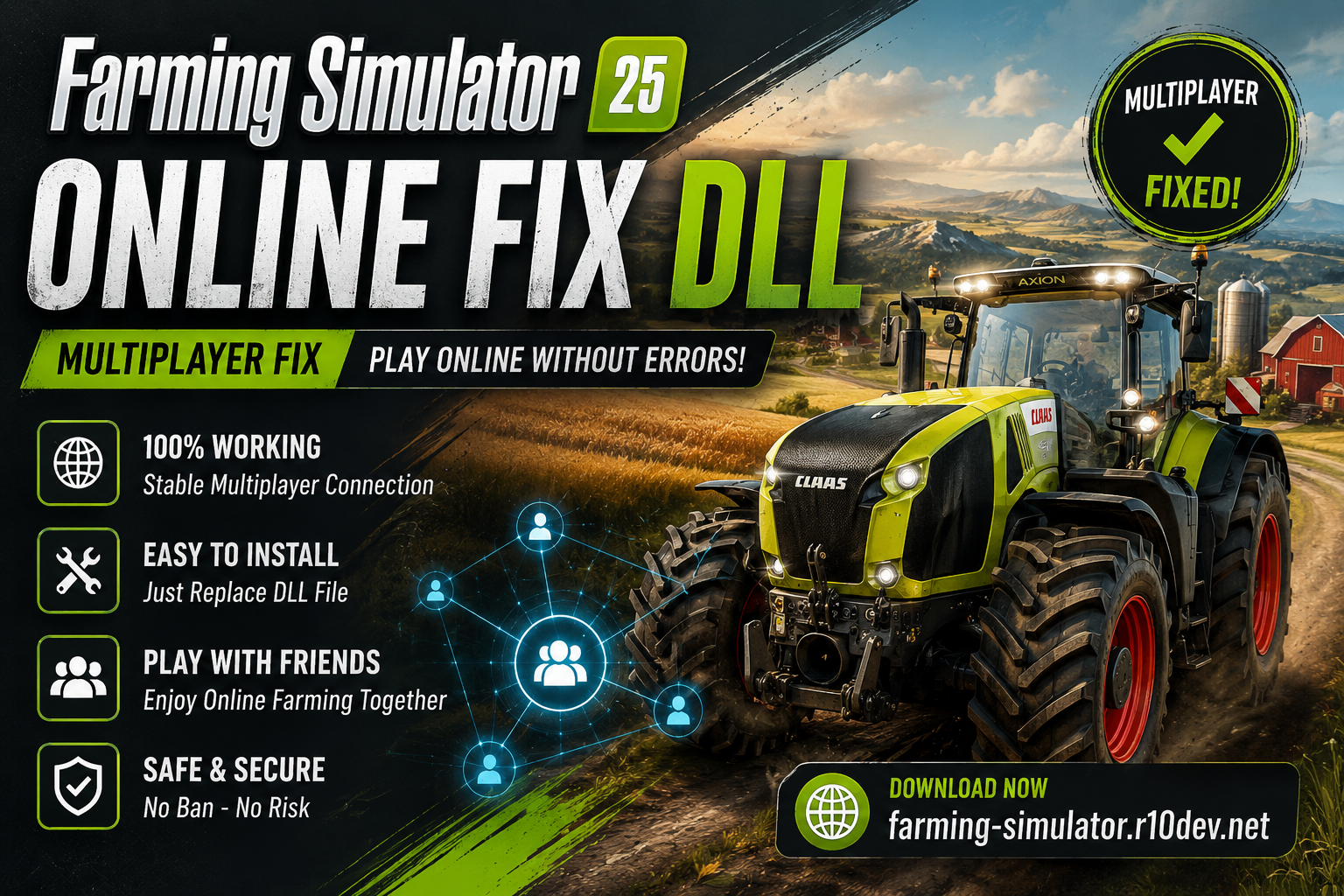 Farming Simulator 25 Online Fix DLL – Multiplayer Fix FS25 Mod
