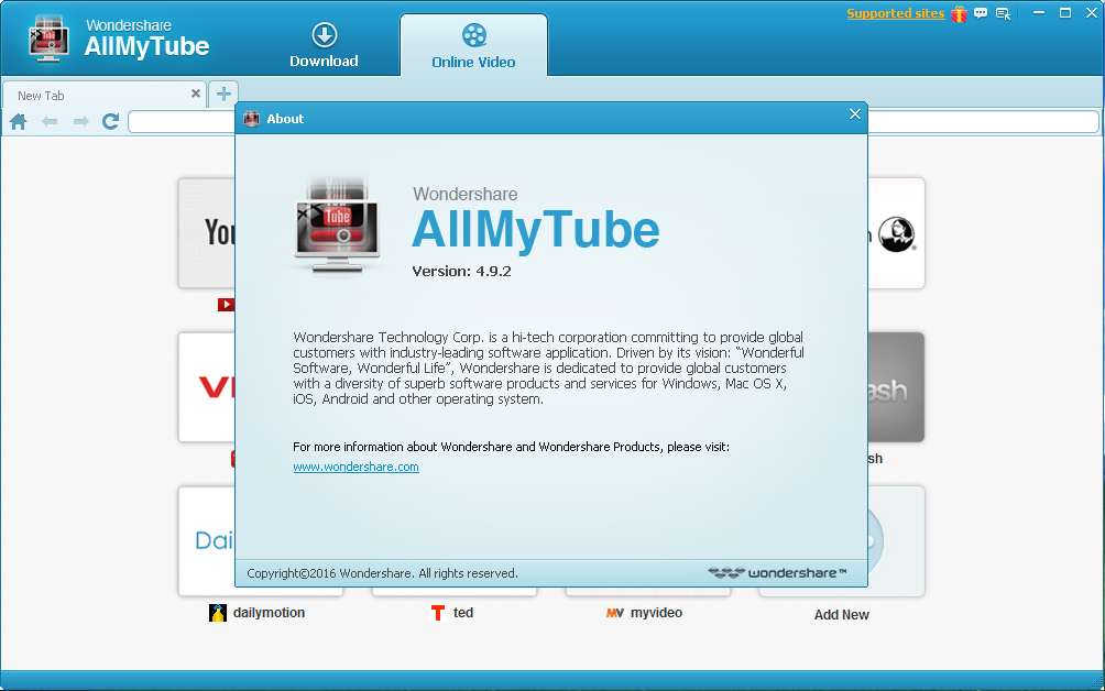 Wondershare AllMyTube 4.9.2.1 | Katılımsız