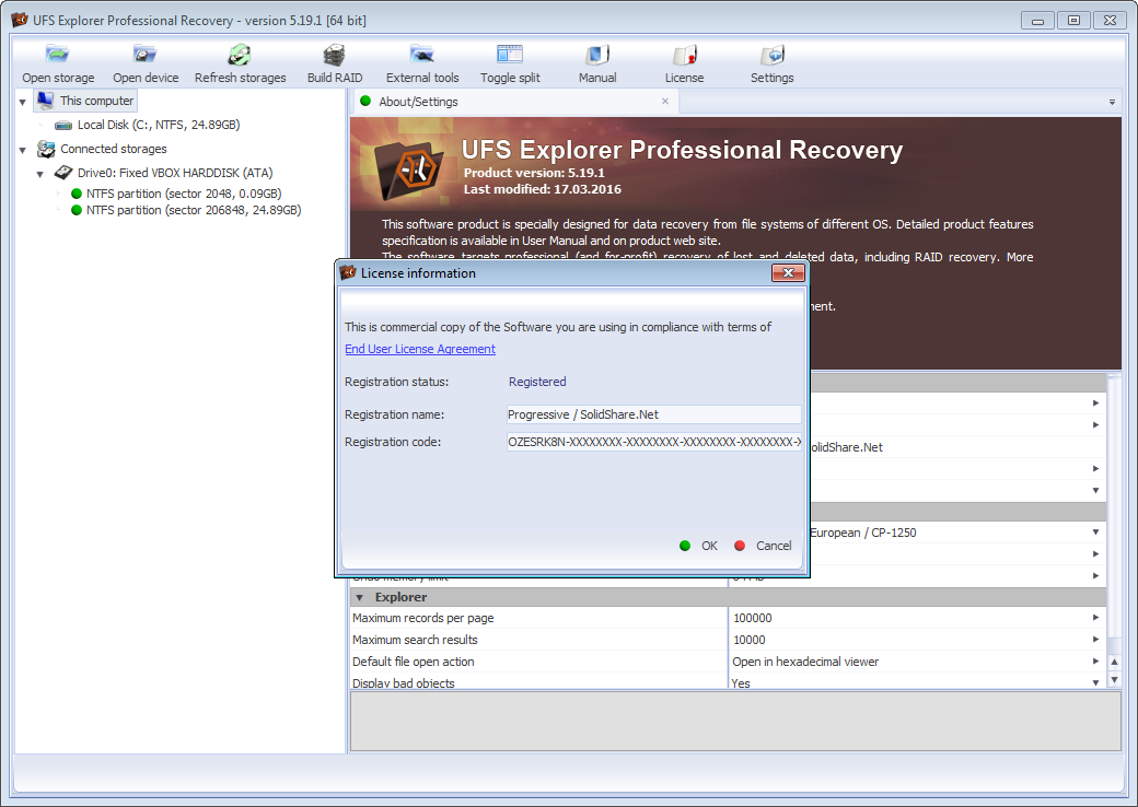 personal license windows ufs explorer raid recovery