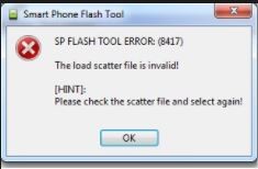 sp flash tool error 8417