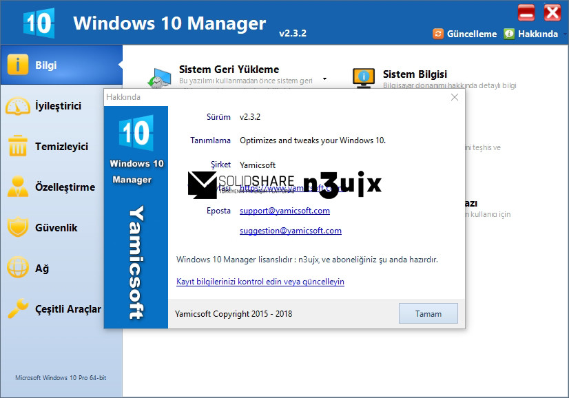 Yamicsoft: Windows 10 Manager 3.1.5 | Full