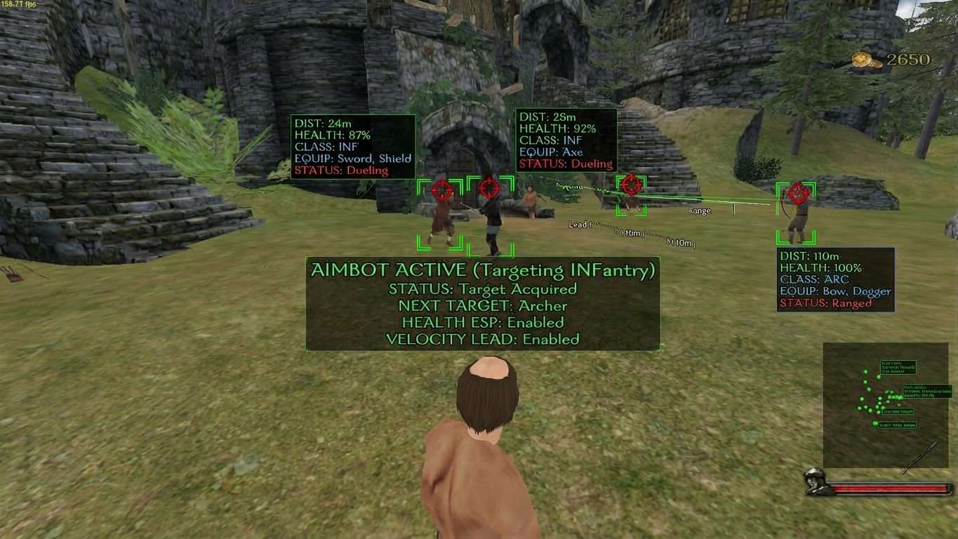 Mount and Blade Warband Auto Block ve Aimbot Hile Arayüzü