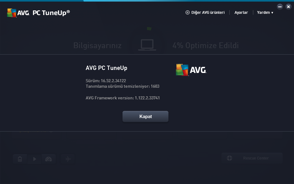 AVG PC TuneUp 2016 16.52.2.34122 | Katılımsız