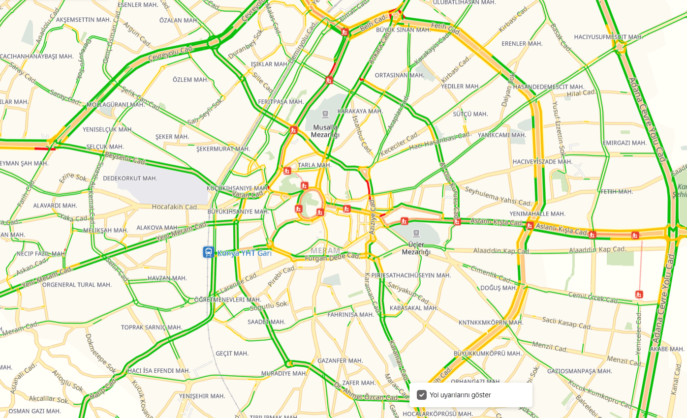Trafik bilgisi,Konya