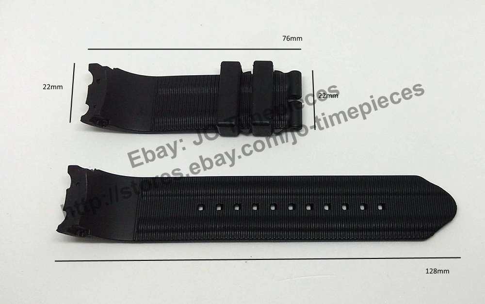 Comp Nautica A16638G A14600G A16600G A15019G - 22mm Black Rubber Watch Band Strap