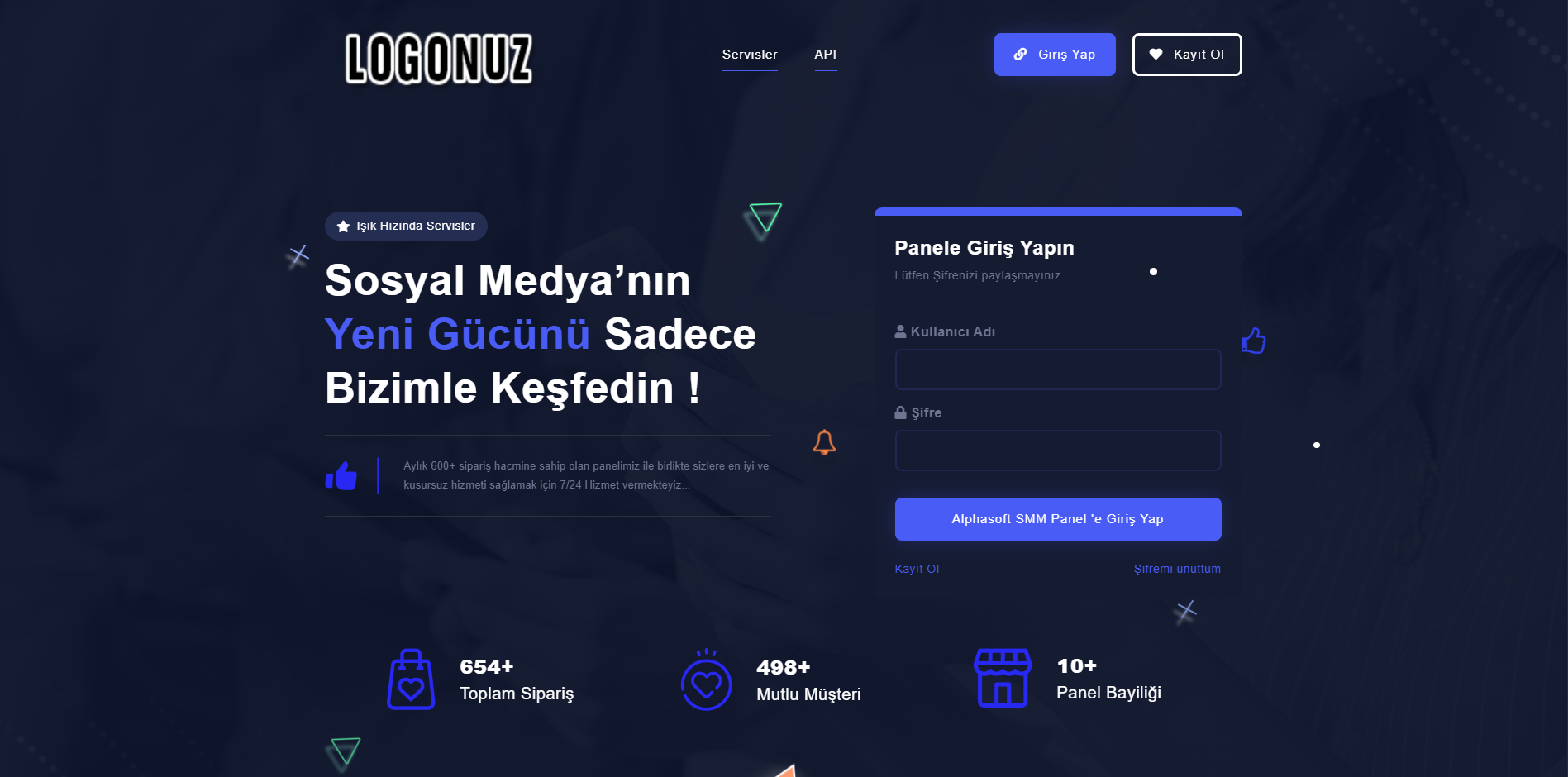 Standart SMM Panel Scripti yazılım ekranı