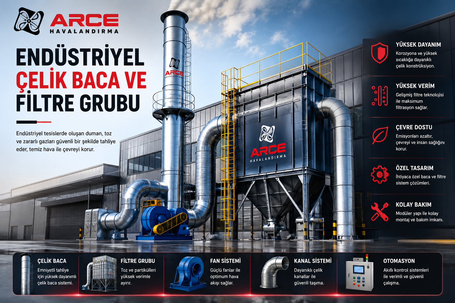 Endüstriyel Çelik Baca ve Filtre Grubu
