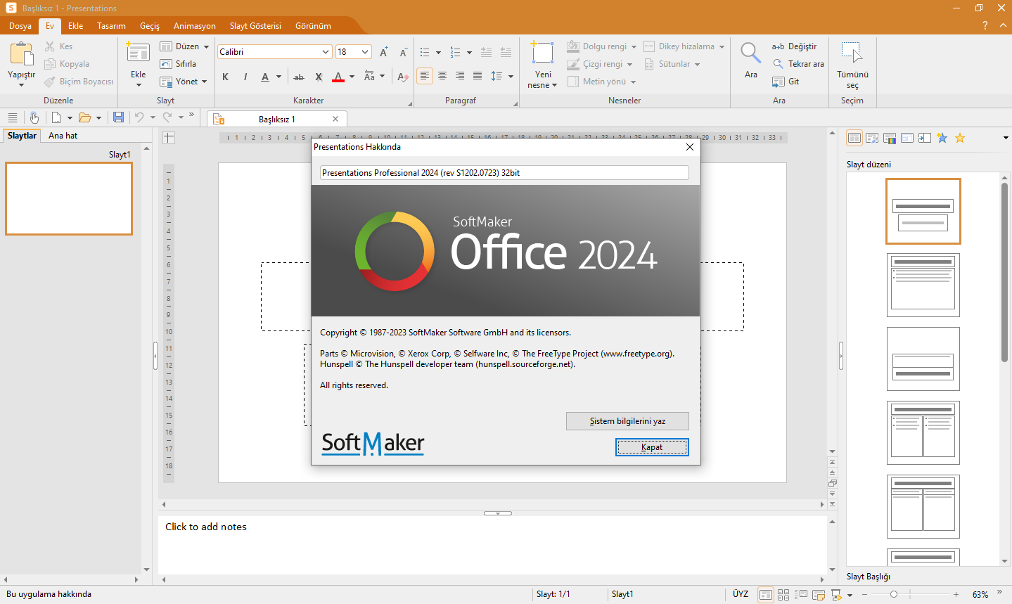 SoftMaker Office Professional 2024 Rev S1202.0723 | (x86) | Katılımsız