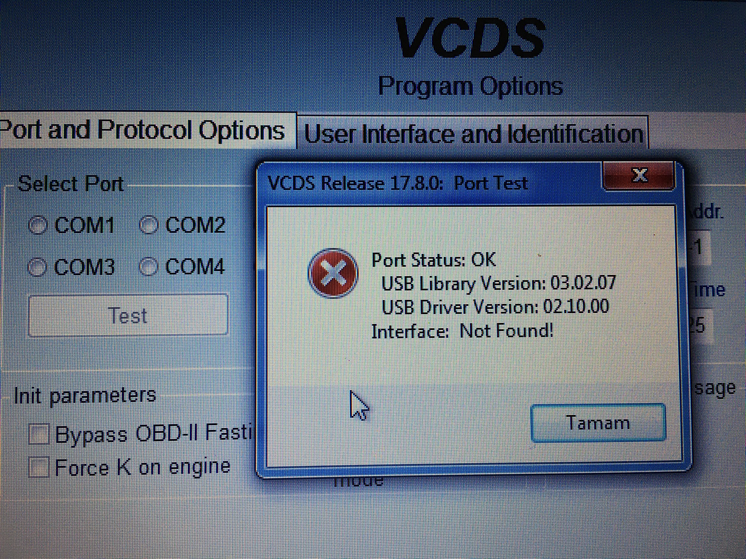 vag 12.12 interface not found