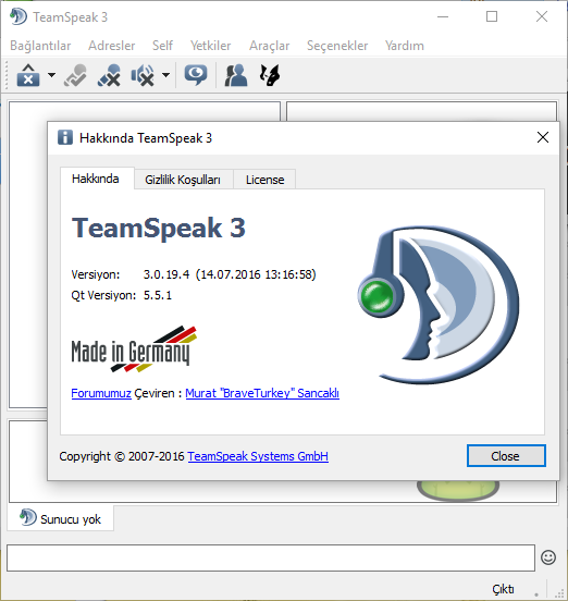 TeamSpeak Client 3.1.0.1 | EN-TR | Katılımsız