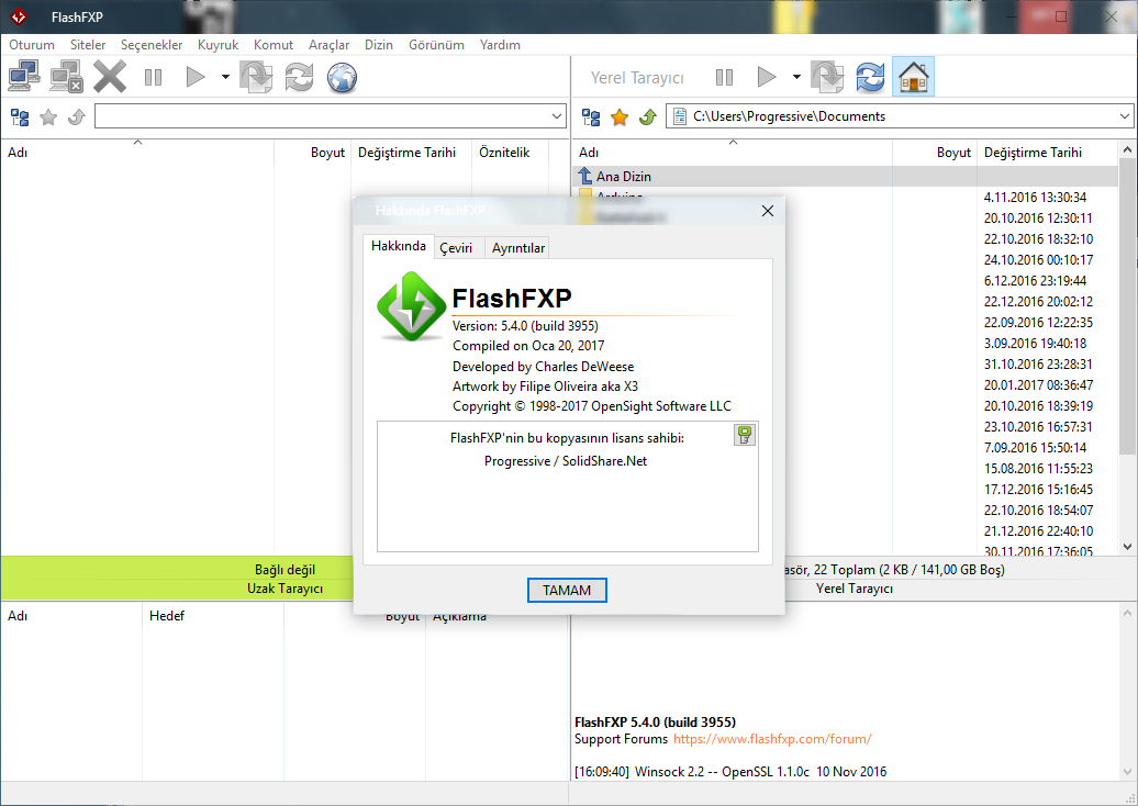 FlashFXP 5.4.0 Build 3965 | Katılımsız