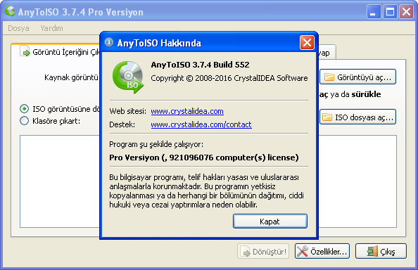 AnyToISO Professional 3.7.4 Build 552 | Katılımsız