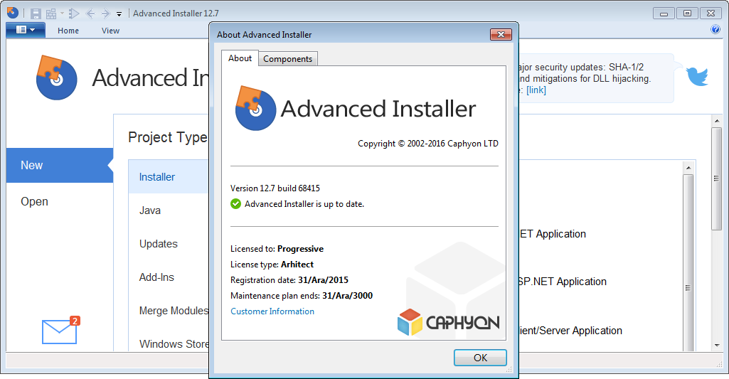 Advanced Installer Architect 12.7 Build 68415 | Katılımsız