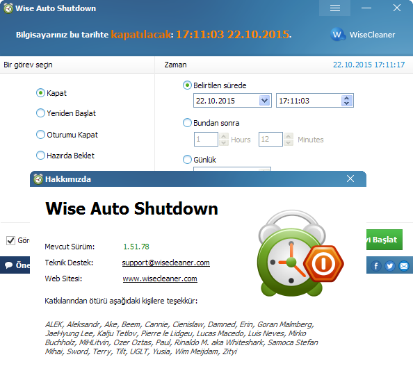 Wise Auto Shutdown 1.65.87 | Katılımsız