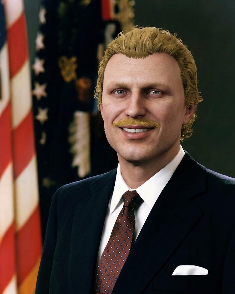 Samuel Voss Rockford, takım elbiseli portre