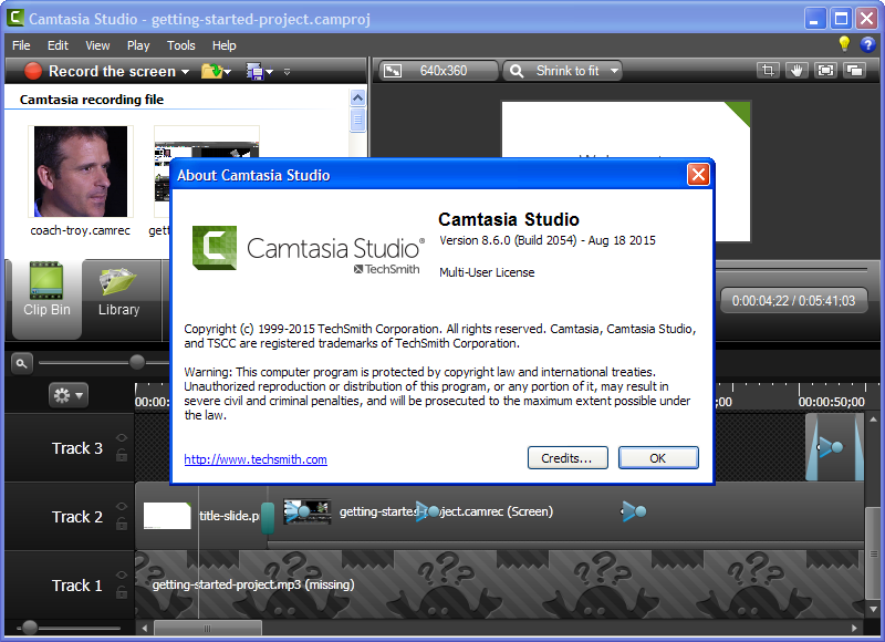 TechSmith Camtasia Studio 8.6.0 Build 2054 | Katılımsız