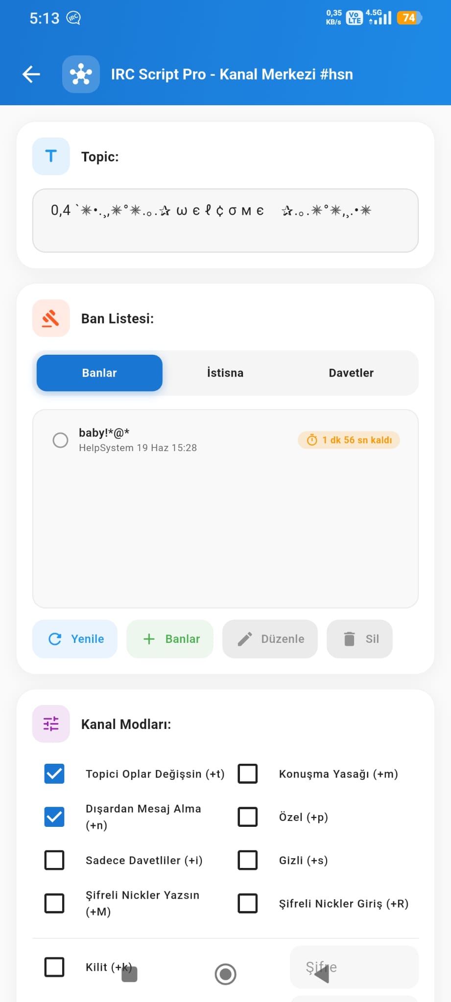 Mobil IRC Script PRO
